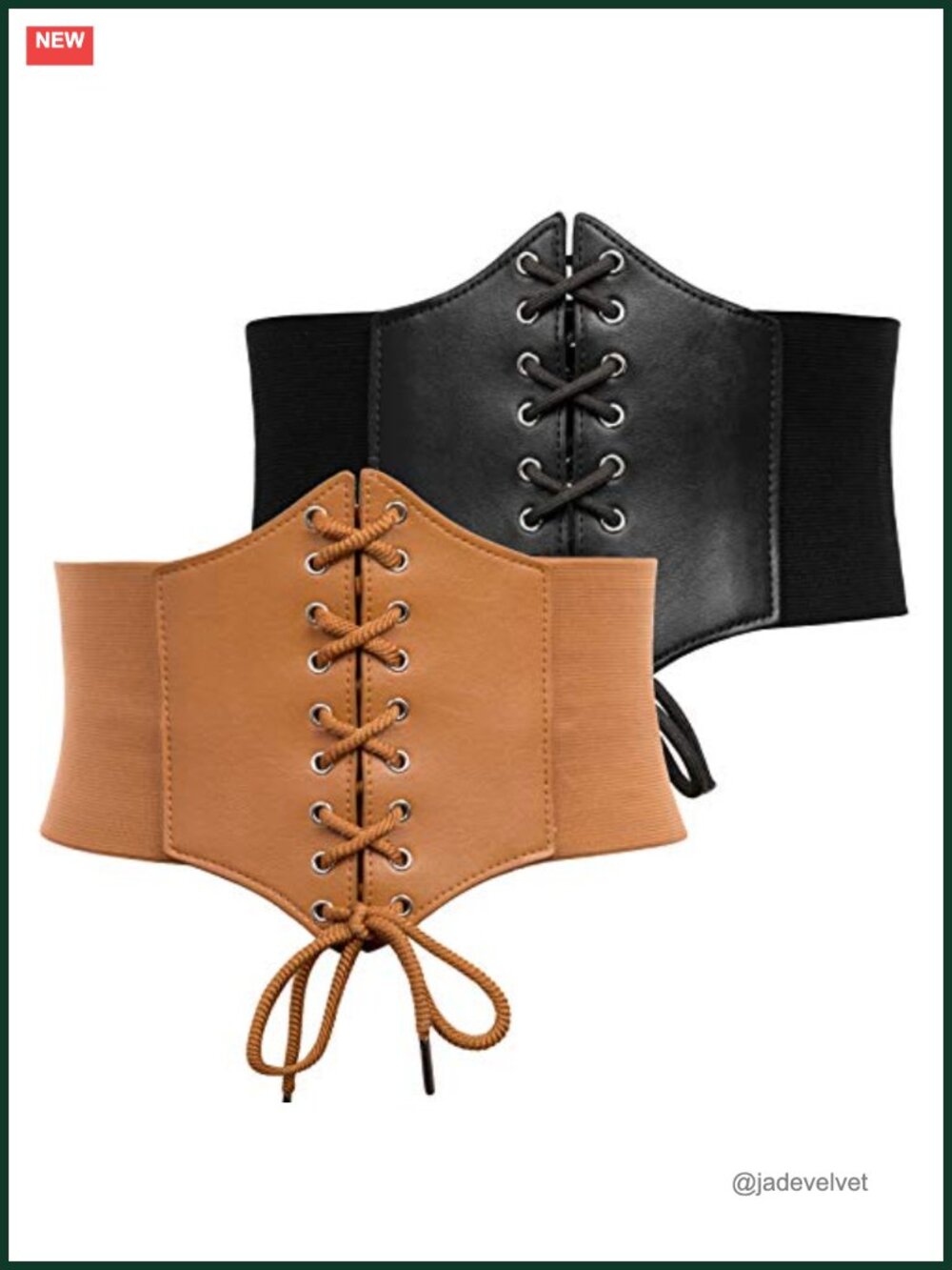 GRACE KARIN Corset Waist Belt Faux Leather Elastic Lace-up Cinch Shapewear